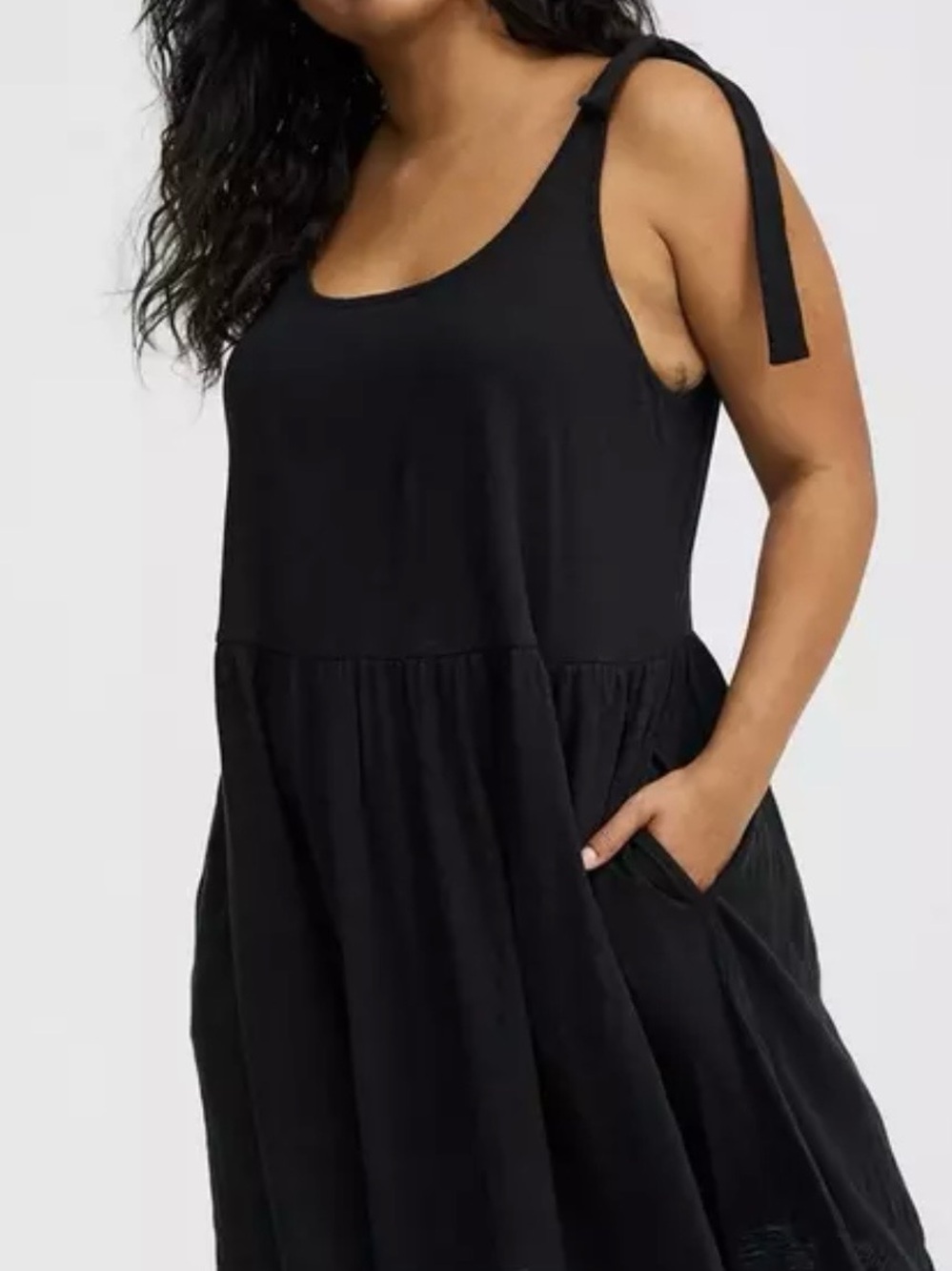 torrid Black Tie-Strap Midi Dress